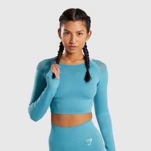 Gymshark | FLAWLESS KNIT LONGSLEEVE CROP TOP